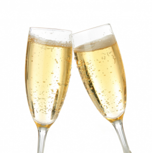Champagne glasses cheersing